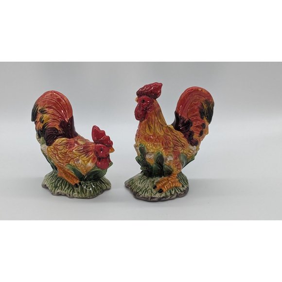 Rooster salt and pepper shakers set of spicy ceramic cluckers - Picture 13 of 16